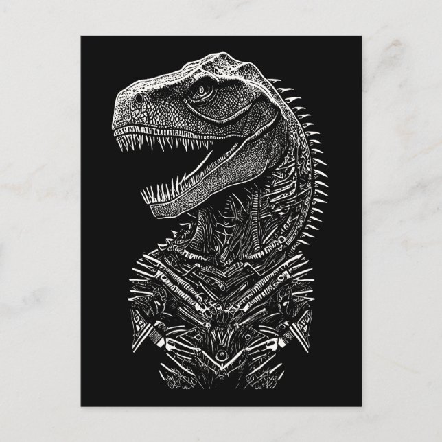 Postal Dinosaurio gótico T-Rex (Anverso)