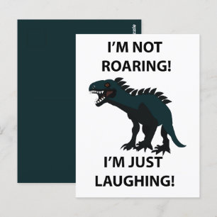 Postal Dinosaurio Me estoy riendo Dinosaurio divertido