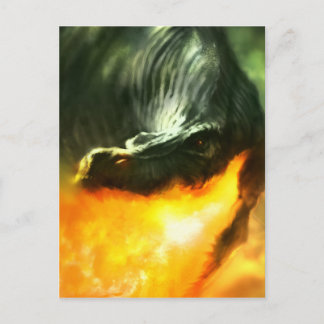 Postal Dinosaurio o dragón que respira el fuego, de Micha