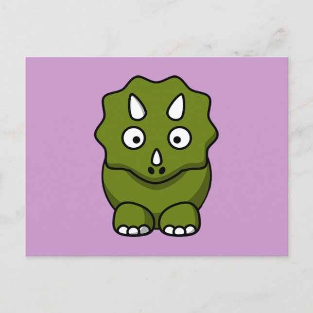Postal Dinosaurio Personalizado verde lindo (Anverso)