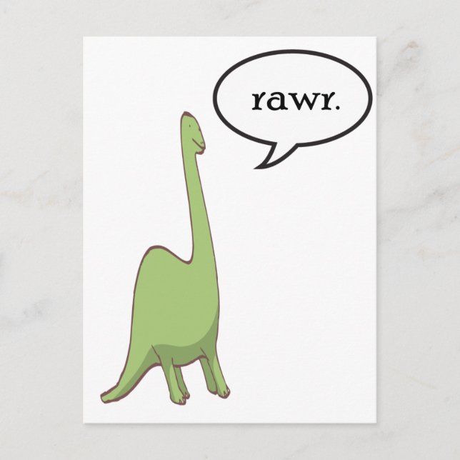 Postal ¡Dinosaurio rawr! (Anverso)