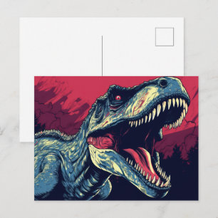 Postal dinosaurio reptil T-Rex 