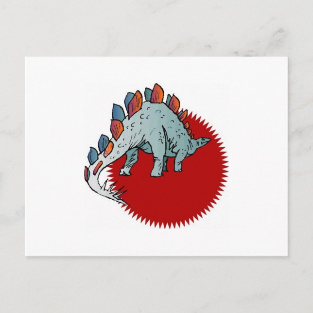 Postal Dinosaurio rojo (Anverso)