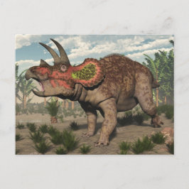 Postal Dinosaurio Triceratops - procesado 3D