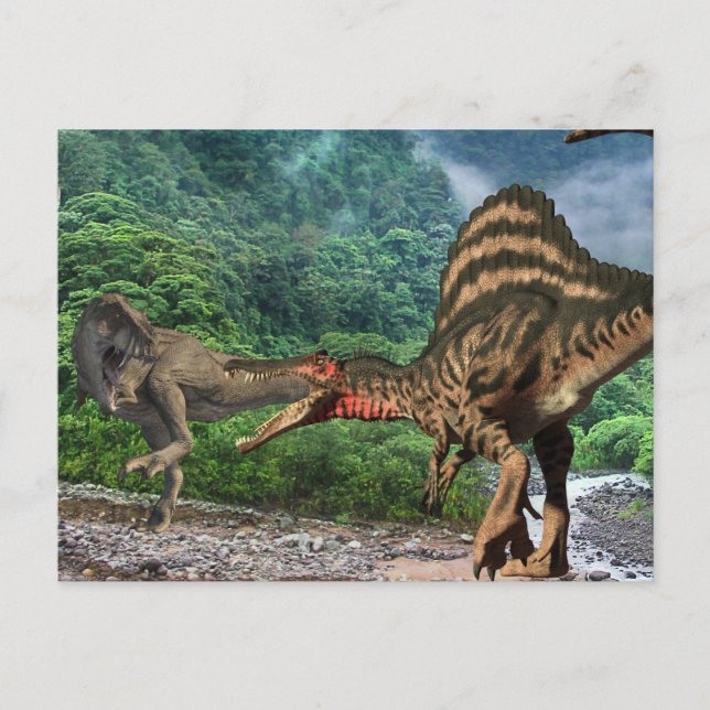 Postal Dinosaurio Tyrannosaurus Spinosaurus (Anverso)