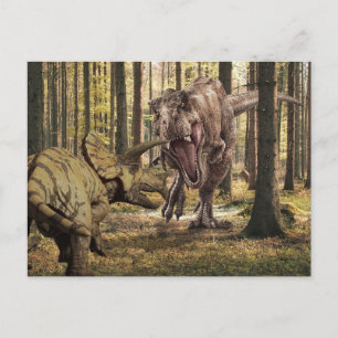 Postal Dinosaurio Tyrannosaurus Triceratops 