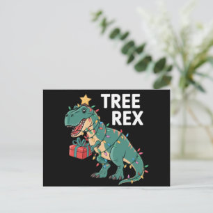Postal Dinosaurios Árbol de Navidad Rex Pajamas Luces de 