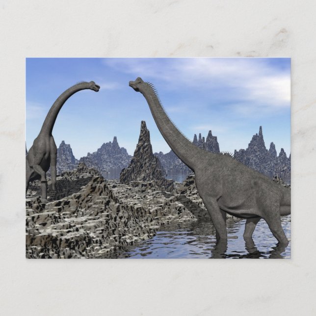 Postal Dinosaurios de Brachiosaurio - Rentabilidad 3D (Anverso)