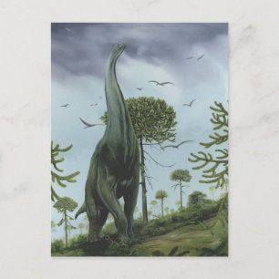Postal Dinosaurios de época, Sauroposidon con pájaros vol