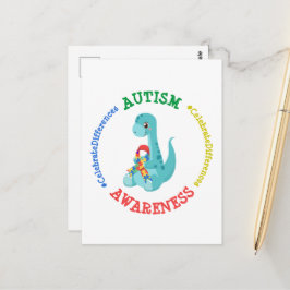 Postal Dinosaurios de sensibilización sobre el autismo