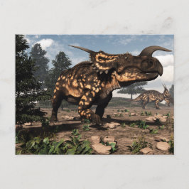 Postal Dinosaurios Einiosaurus en el desierto - rendiment