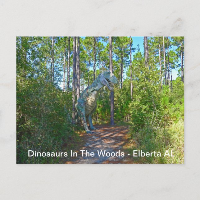 Postal Dinosaurios En Los Bosques - Elberta AL (Anverso)