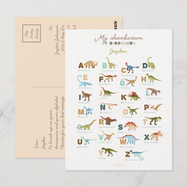 Postal Dinosaurios (inglés) (Anverso / Reverso)