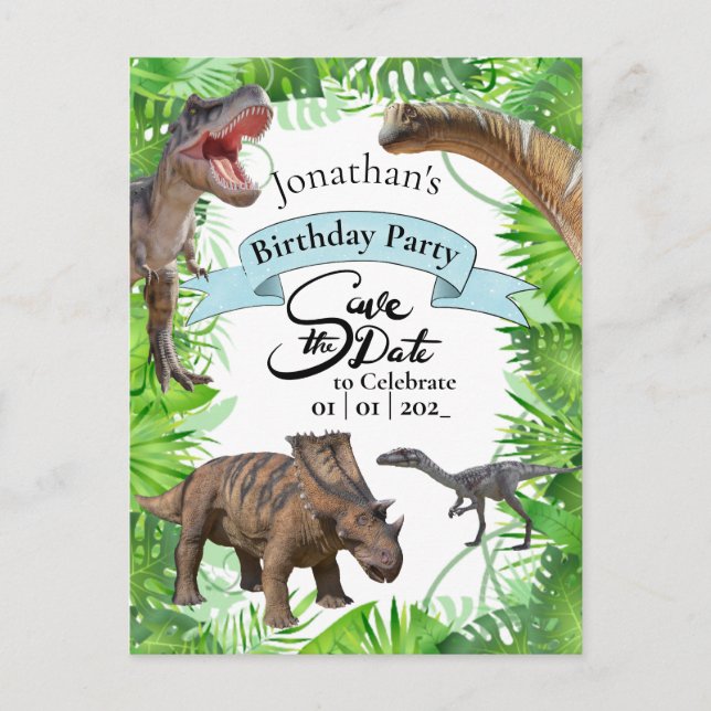 Postal Dinosaurios Jurásicos Mundiales (Anverso)