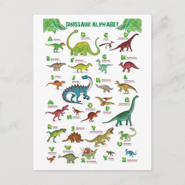 Postal Dinosaurios prehistóricos (Anverso)