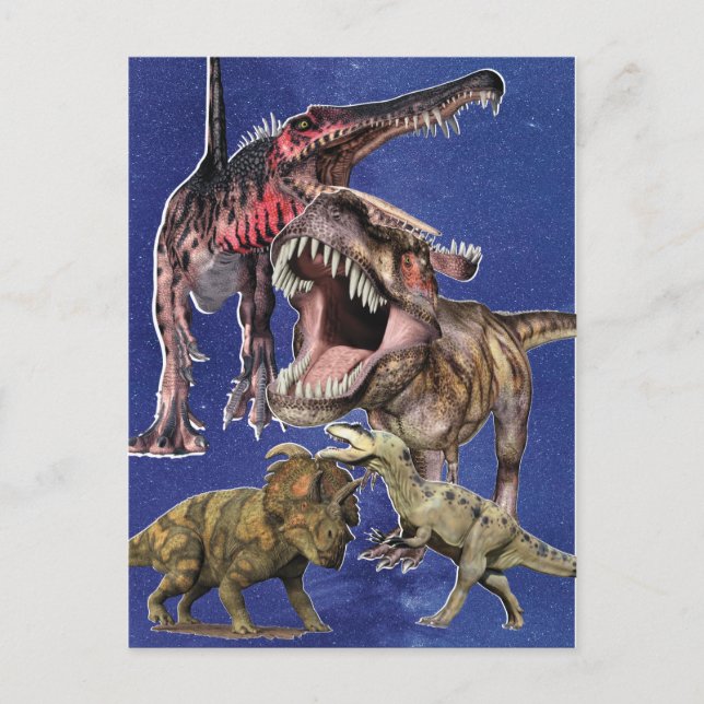 Postal Dinosaurios prehistóricos T-Rex (Anverso)