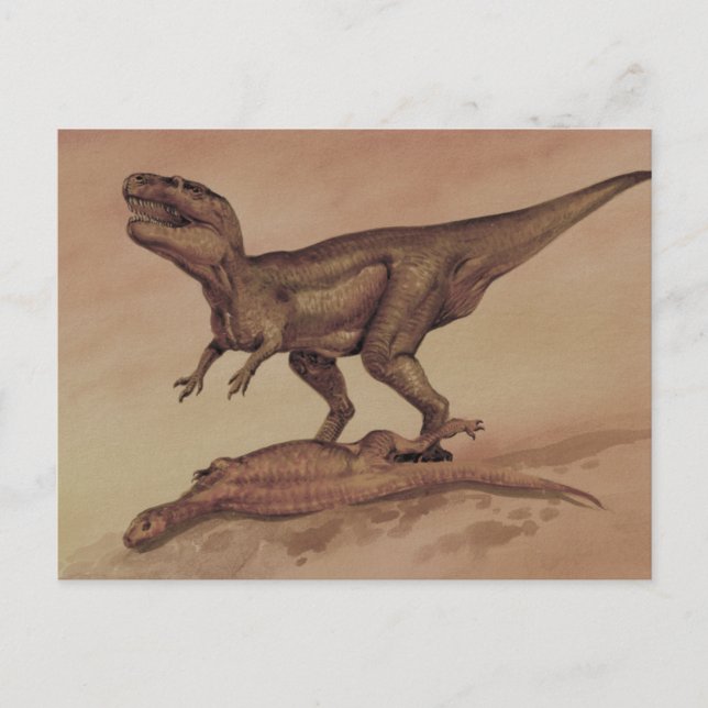 Postal Dinosaurios vintage, Carnivore Giganotosaurus (Anverso)
