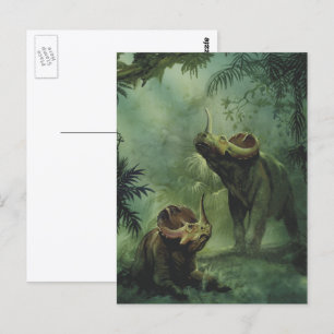 Postal Dinosaurios Vintage, Centrosaurus en la Jungla