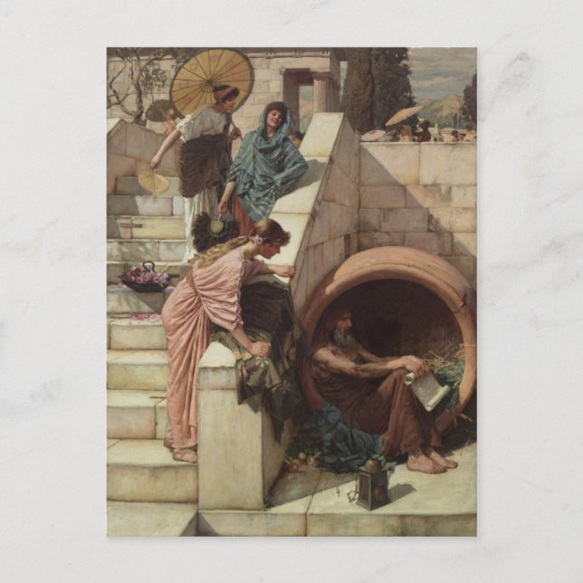 Postal Diógenes de John William Waterhouse (Anverso)