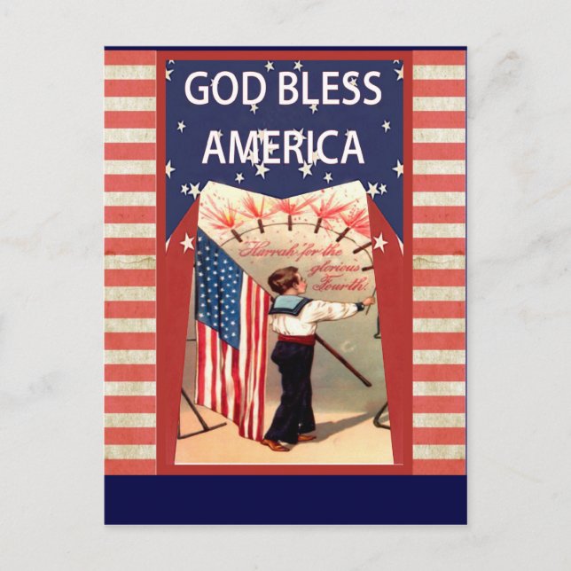 Postal Dios bendiga a Estados Unidos (Anverso)