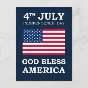 Postal Dios bendiga a Estados Unidos, Día de la Independe
