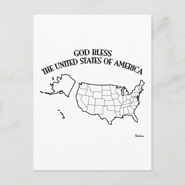 POSTAL DIOS BENDIGA A LOS ESTADOS UNIDOS DE AMÉRICA (Anverso)