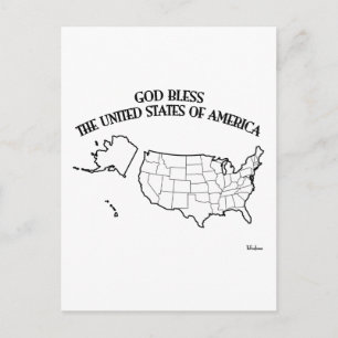 Postal DIOS BENDIGA A LOS ESTADOS UNIDOS DE AMÉRICA esque