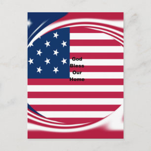 Postal Dios bendiga nuestro hogar: Arte Swirl Bandera de 