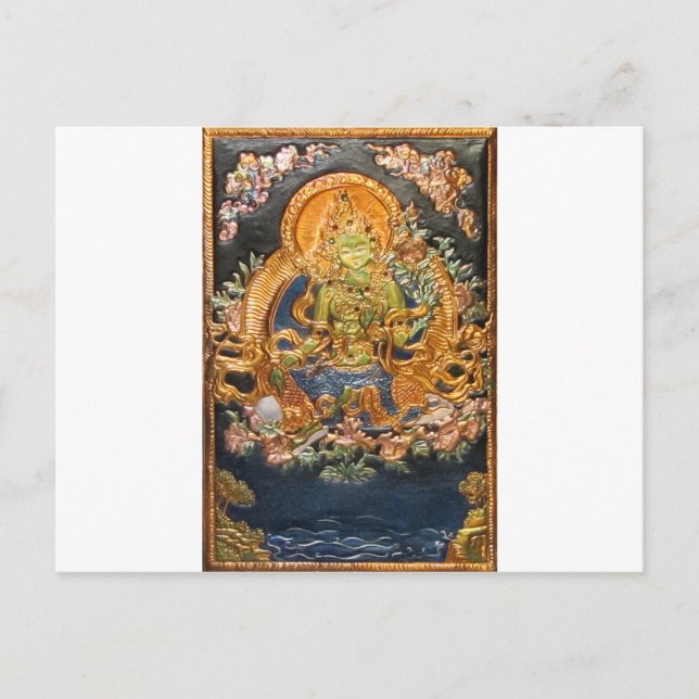 POSTAL DIOS BUDISTAS VERDE TARA METALLIC INLASO (Anverso)