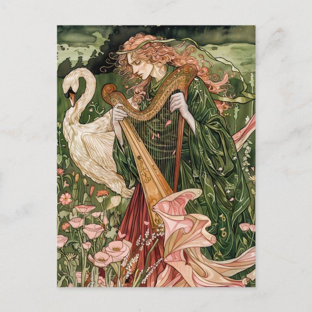 Postal Dios celta de Aengus, amor y belleza (Anverso)