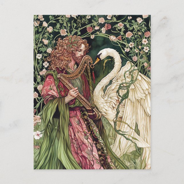 Postal Dios celta de Aengus, amor y belleza (Anverso)