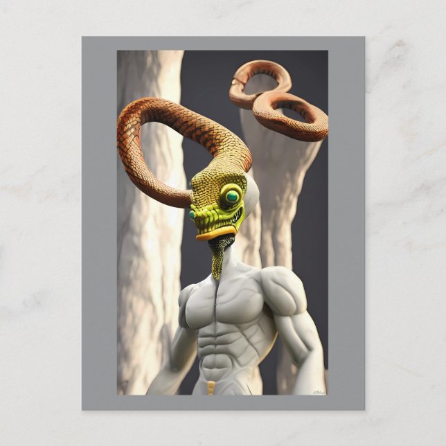Postal Dios de la serpiente infinita (Anverso)