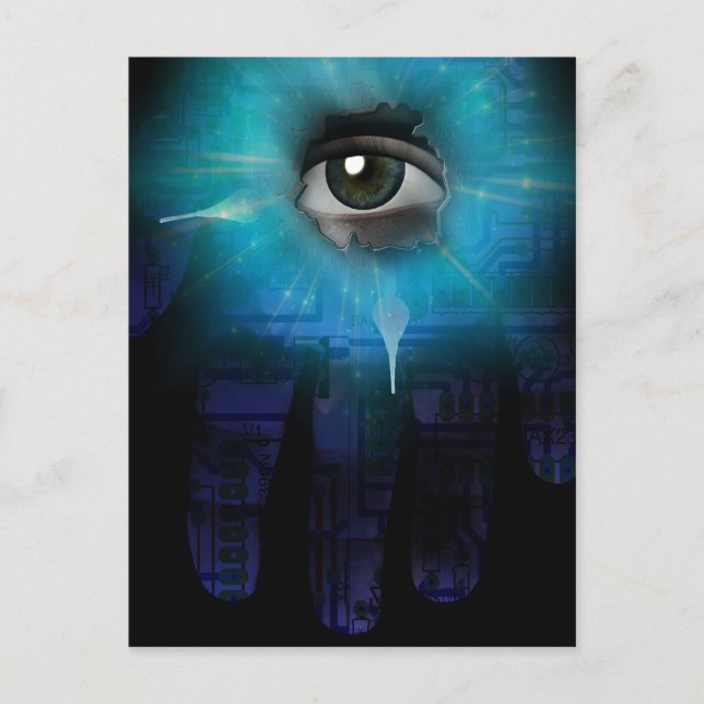 Postal Dios de las máquinas (Anverso)