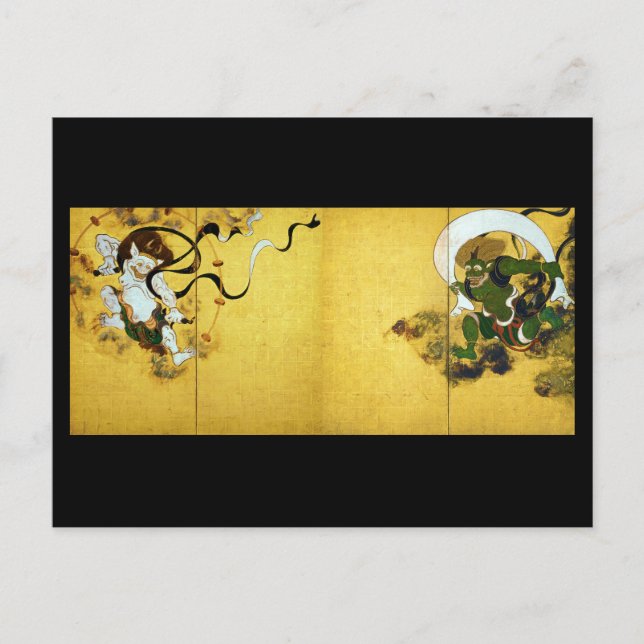 Postal dios del viento y dios del trueno, Tawaraya Sotats (Anverso)