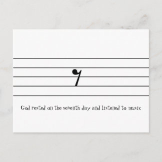 Postal Dios descansó el séptimo día y escuchó...