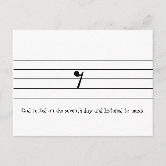 Postal Dios descansó el séptimo día y escuchó... (Anverso)
