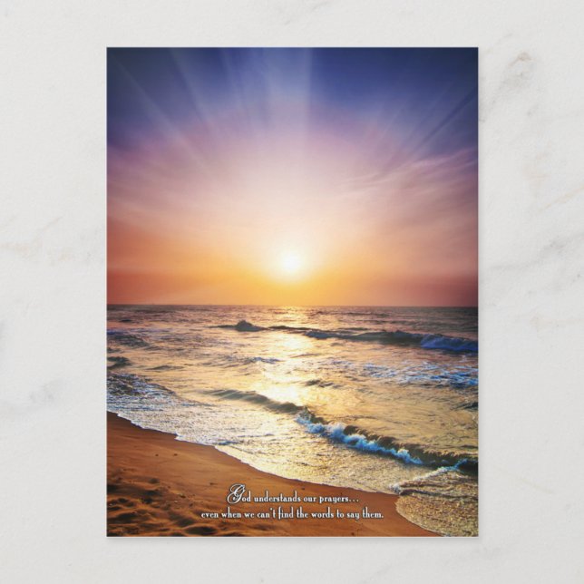 Postal Dios entiende nuestras oraciones incluso cuando... (Anverso)