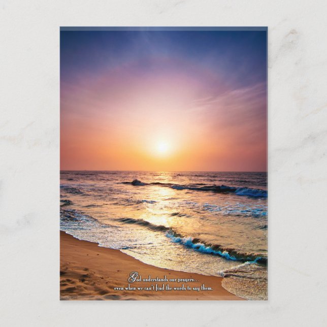 Postal Dios entiende nuestras oraciones incluso cuando... (Anverso)