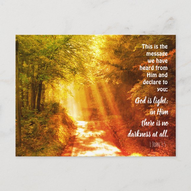 Postal Dios es luz, Personalizado Postcard cristiano (Anverso)