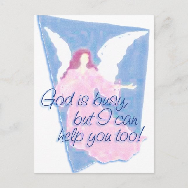 POSTAL DIOS ESTÁ OCUPADO, ¡PERO TAMBIÉN PUEDO AYUDARTE! (Anverso)