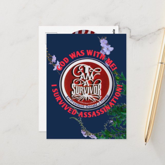 Postal "DIOS ESTABA CONMIGO" SOY UNA Postcarta SOBREVIVIE (Anverso/Reverso In Situ)