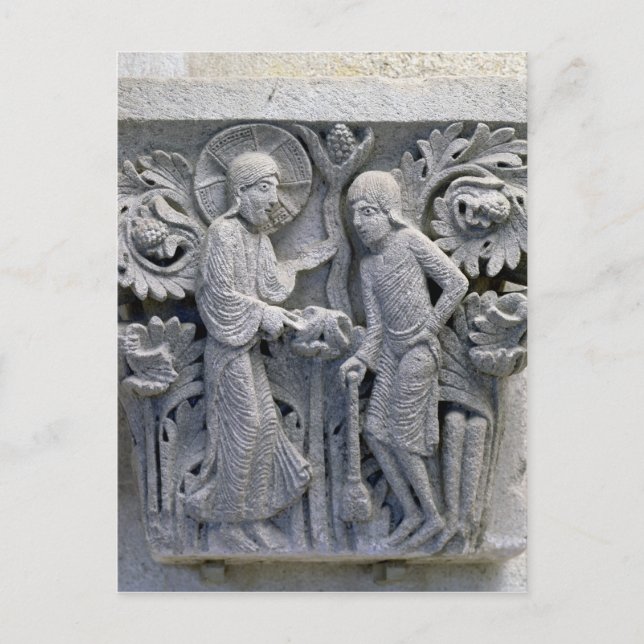 Postal Dios le dice a Adam que trabaje la tierra (Anverso)