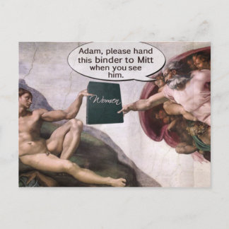 Postal Dios le dio a Adam Romney el Binder lleno de mujer