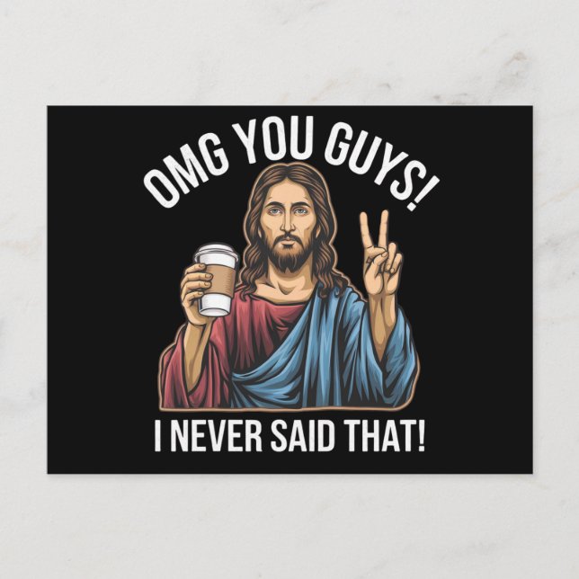 Postal Dios mío, chicos, nunca dije eso (Anverso)