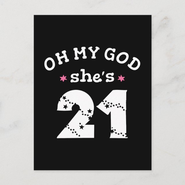 Postal Dios mío, ella tiene 21 años (Anverso)