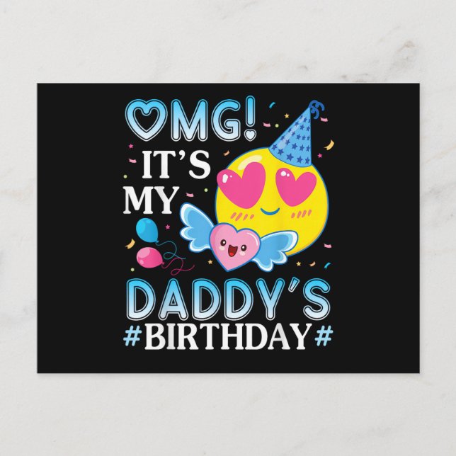 Postal Dios mío es el cumpleaños de mi papá feliz para él (Anverso)