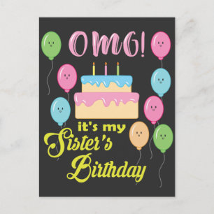 Postal Dios mío, es la fiesta de cumpleaños de mi hermana