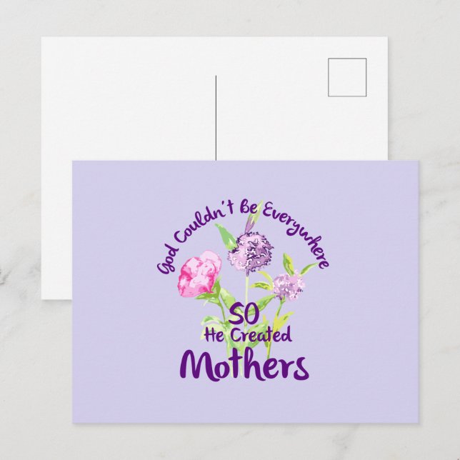 Postal Dios No Podía Estar en Todas Partes Así que Creó a (Anverso / Reverso)