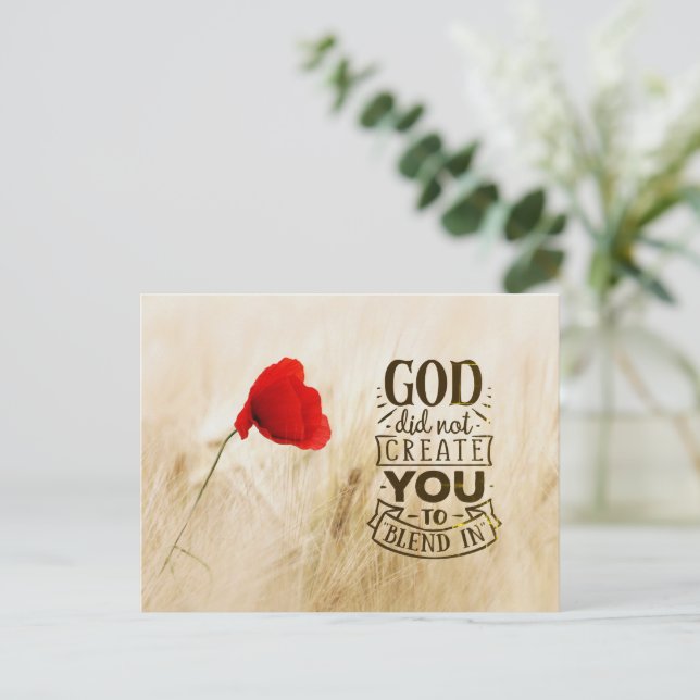 Postal Dios no te creó para mezclar en cita cristiana (Anverso de pie)