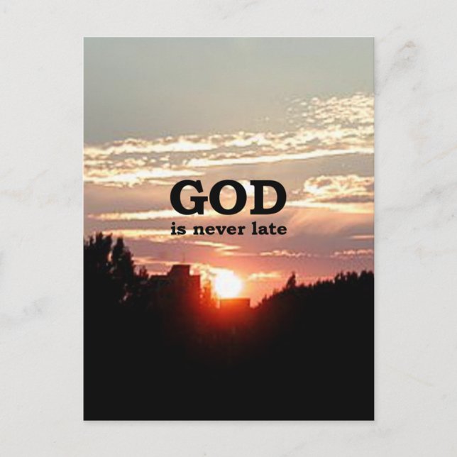 Postal DIOS nunca llega tarde (Anverso)
